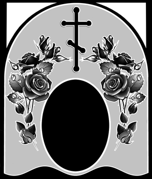 Розы с крестом - картинки для гравировки